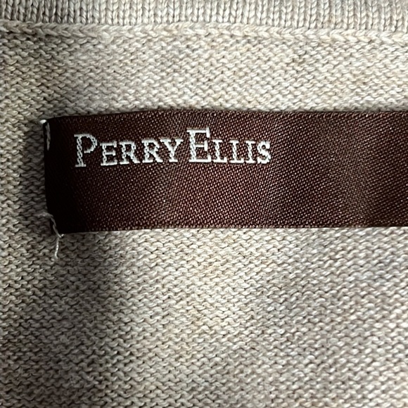 PERRY ELLIS PRINCIPLES V NECK SWEATER XXL SANDBAR HEATHER - Picture 5 of 7